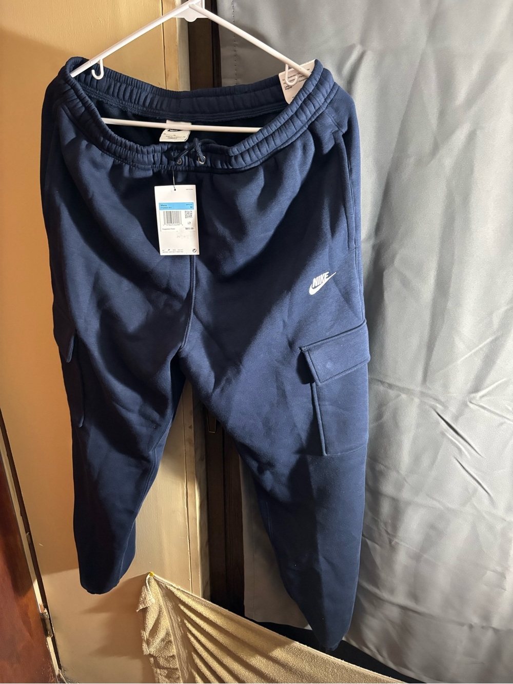 Nike Kids Navy Cargo Sweatpants with Side Pockets